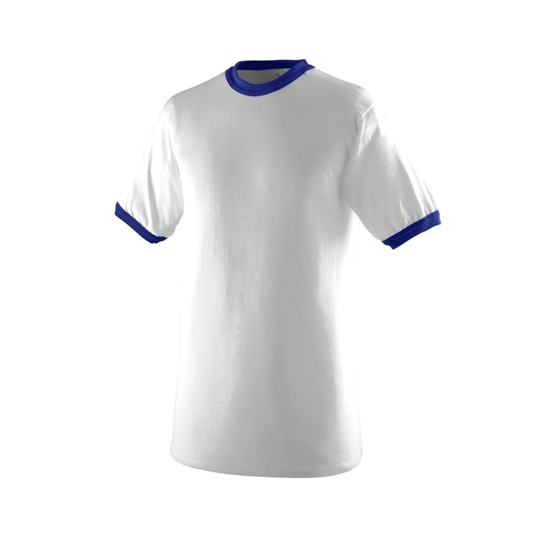 Augusta Sportswear Men's XX-Large Ringer tee Shirt, White/Purple Augusta Sportswear Men's XX-Large Ringer tee Shirt, White/Purple