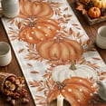 thumbnail image 6 of Smile Buffalo Plaid Orange Pumpkins Eucalyptus Fall Table Runner, Autumn Thanksgiving Kitchen Dining Table Decoration for Home Party Decor 13x72 Inch, 6 of 9