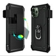 thumbnail image 2 of Military Grade Finger Loop Case with Belt Clip Holster for iPhone 13 Pro Max - Black, 2 of 11