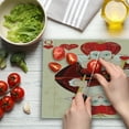 thumbnail image 3 of Alice in Wonderland Cutting Board, Queen Cards Playing Alice Character in Fictional Print, Decorative Tempered Glass Cutting and Serving Board, Large Size, Red Brown Ecru, by Ambesonne, 3 of 5