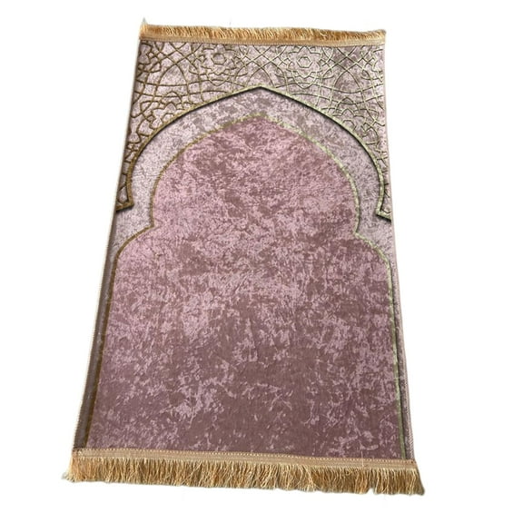 deevoka Prayer Rug Decoration Exquisite Polyester Nonslip for Eid Travel Meditation Pink