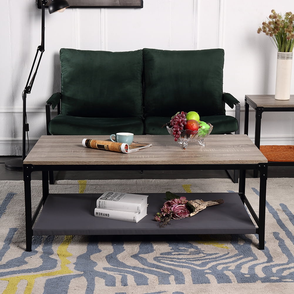 Kadyn Coffee Table, Modern Industrial Style Coffee Table for Home Office, Rectangle Metal Home Tea Table for Living Room, Brown Kadyn Coffee Table, Modern Industrial Style Coffee Table for Home Office, Rectangle Metal Home Tea Table for Living Room, Brown