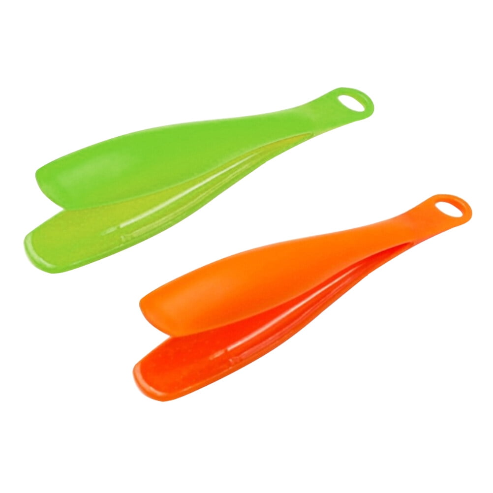 2pcs Plastic Food Tongs Serving Tongs Bread Cake Salad Tongs Clamp Kitchen Baking BBQ Food Clamp