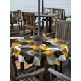 thumbnail image 2 of Outdoor Tablecloth with Umbrella Hole for Patio/Picnic/Party/Camping, Yellow Grey Abstract Waterproof Table Cloth Round Cover Washable, Modern Geometric Ombre Artwork (Dia 60"), 2 of 8