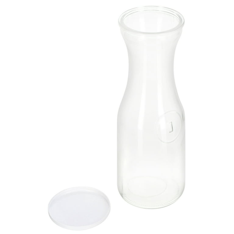 Glass Carafe Pitcher - HIHUOS 34oz Water Carafe Set for Mimosa Bar
