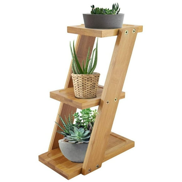 Plant Shelf Indoor Plant Stands, Plant Shelf, Bamboo Material Office Bedside