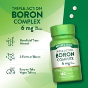 Triple Action Boron Complex | 6mg | 180 Count | Vegan, Non-GMO & Gluten Free Mineral Support | by Nature's Truth