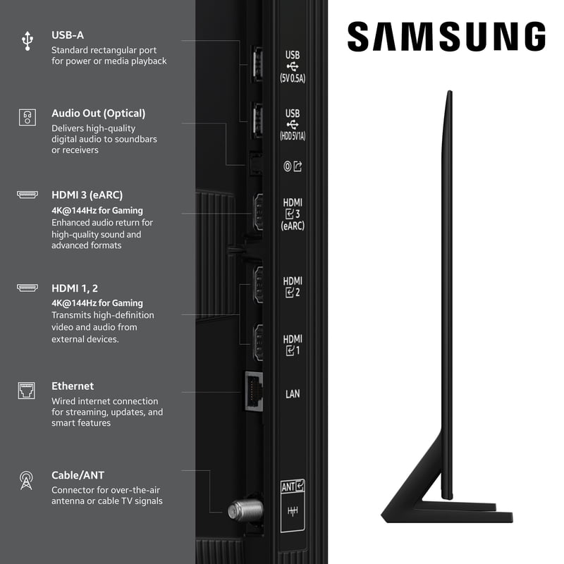 Samsung 75" Class QLED Q8F 4K Samsung Vision AI Smart TV 2025 - QN75Q8FAAFXZA color options