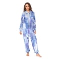 thumbnail image 2 of 1 Piece Adult Onesie Pajamas Cozy & Loose-Fit Sleepsuit Loungewear with Pockets Blue Squares and Shapes Small, 2 of 7