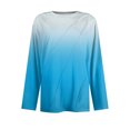 thumbnail image 6 of EchfiProm Womens Blue Tops Winter T-Shirts Long Sleeve Relaxed Fit Pullover Crew Neck for Women, 6 of 7