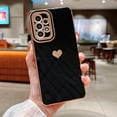 thumbnail image 3 of Compatible with Samsung Galaxy A53 5g 6.5” Phone Case Luxury Electroplated Cute Side Love Hearts Pattren Cover for Women Camera Lens Protection Soft Silicone Shockproof Bumper (Black), 3 of 6
