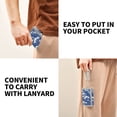 thumbnail image 5 of JIALIOU Nylon Trifold Card Wallet with ID Window Zipper Pocket for Men Women Teen Blue White Wave, 5 of 7