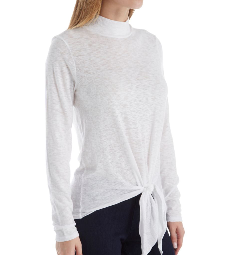 Three Dots Womens Long Sleeved Knot Top 