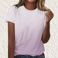 thumbnail image 2 of Fewfanhot Womens Short Sleeve Tops Summer T Shirts Round Neck Gradient Color Casual Fashion Basic Tee, S-5XL, 2 of 5