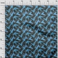 thumbnail image 3 of oneOone Polyester Spandex Dark Gray Fabric Leaves Sewing Craft Projects Fabric Prints By Yard 56 Inch Wide, 3 of 5