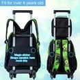 thumbnail image 3 of AGSDON 3PCS Kids Rolling Backpack Boys, Dinosaur School Bookbag with Wheels, Roller Wheeled Backpacks for Toddler Elementary, 3 of 6