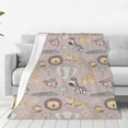 thumbnail image 4 of Salouo Safari Animals Print Bed Blankets,Flannel Blanket Comfortable Air Conditioning Blanket Lightweight Blanket for Sofa Bed Travel & Couch -40"x30", 4 of 8