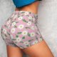 thumbnail image 4 of Balery Daisies Flowers Pantalones cortos de entrenamiento estampados para mujer, sin costuras, ajustados, para gimnasio, yoga, correr, deportes, ejercicio activo, fitness.-Small, 4 of 8