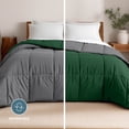 thumbnail image 3 of Bare Home 1800 Collection Reversible Down Alternative Comforter, All-Season, Full, Gray/Forest Green, 3 of 10