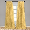 thumbnail image 5 of Ambesonne Stars Curtains, Doodle Geometric Shapes, Pair of 28"x63", Pale Yellow Orange, 5 of 5
