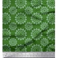 thumbnail image 1 of Soimoi Green Poly Georgette Fabric Mandala & Floral Print Fabric by Yard 42 Inch Wide, 1 of 3
