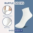 thumbnail image 4 of 6 Pairs of Ruffle Socks Women, Ruffle Turn-Cuff Casual Cute Girl Ruffle Socks Breathable Cool Ruffle Ankle Socks, 4 of 6