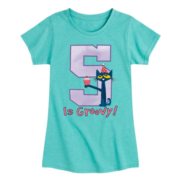 Pete the Cat - Happy 5th Birthday - Toddler And Youth Girls Short Sleeve Graphic T-Shirt