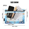thumbnail image 3 of Cartoon Cute Shark with Fish 2 Pack Pencil Pouch for 3 Ring Binder Smooth Zipper Folders with Pockets Clear Window Pencil Case, 3 of 6