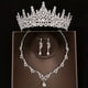 thumbnail image 1 of 3pcs Elegant Crystal Bridal Jewelry Set - Rhinestone Tiara Crown, Necklace, and Earrings - Perfect for Weddings and Special Occasions, 1 of 4