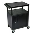 thumbnail image 2 of Luxor 3 Shelves 34 Mobile Presentation AV Cart w/3 Outlet Electric Black LP34CE-B, 2 of 2