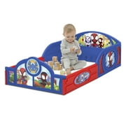 Marvel Spidey and His Amazing Friends Sleep and Play Toddler Bed with Built-In Guardrails by Delta Children, Blue