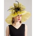thumbnail image 5 of Women's Kentucky Derby Church Dress Hat Wide Brim Leaf Flower Bridal Shower Hat, 5 of 5