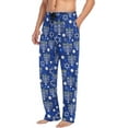 thumbnail image 4 of HPINK-T Blue Menorah Men's Pajama Pants Sleepwear Pajama Pant with Pockets Lounge Pajama Bottoms for Men, 4 of 7