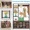 thumbnail image 4 of Tribesigns Entryway Bench with Coat Rack Hall Tree with Bench and Shoe Storage Shelves, Industrial Mudroom Bench with Shoe Storage and Coat Rack Hooks, Furniture for Hallway, Bedroom, 4 of 7