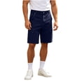 thumbnail image 4 of Mens Denim Cargo Shorts Button Zipper Various Pockets Straight Leg 5 Inch Inseam, 4 of 9
