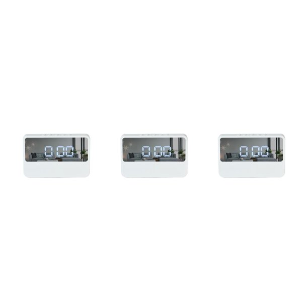 Wosthever Digital Alarm Clock LED Electronic Sleeping Room Hotel Portable Living Mirror Plastic Operated Snooze Battery Clocks Bedroom Type1 NO1