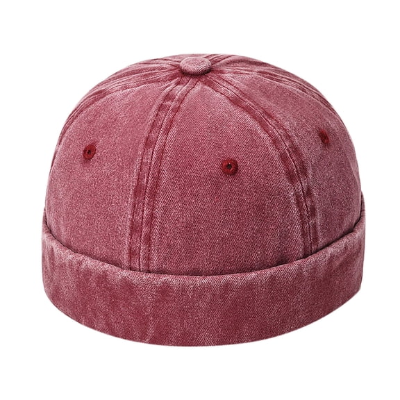 Fewfanhot Docker Cap for Men Women Soft Cotton Rolled Cuff Miki Hat, Streetwear Style Breathable Skull Cap for Daily Wear Casual Outings Gift