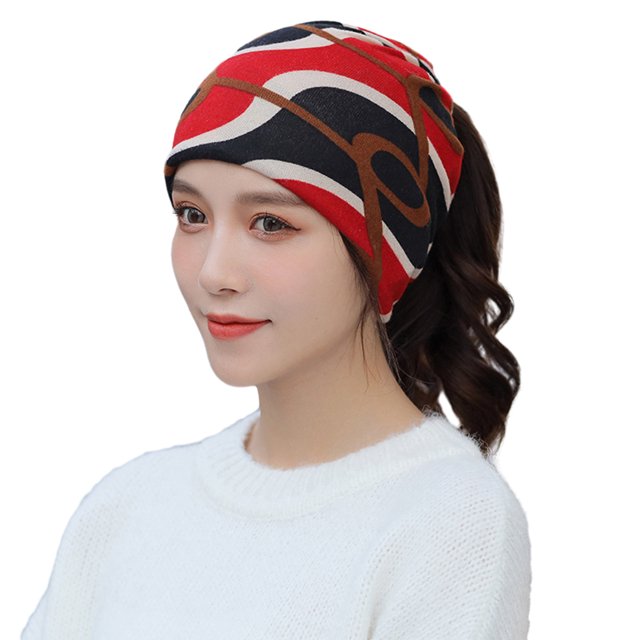 CSChome Versatile Scarf Knitting Scarf Exquisite Pattern Super Soft Breathable High Elastic Thickened Winter Warm Face Guard Headwear Scarf