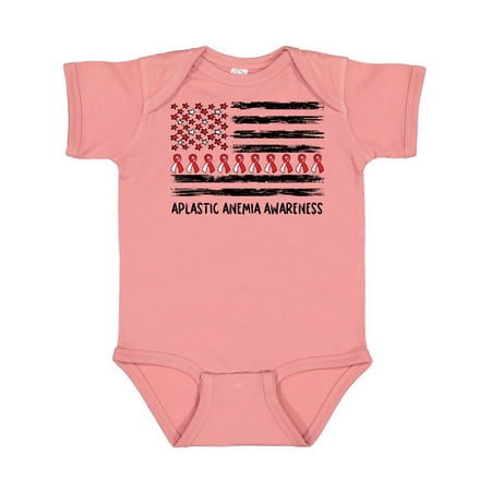 

Inktastic Aplastic Anemia Awareness Red and White Ribbons and Flag Gift Baby Boy or Baby Girl Bodysuit