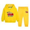 thumbnail image 2 of 11-12 Years Toddler Boys 2 Piece Outfit Set Fire Engine Graphic Hoodie and Pants, 2 of 5