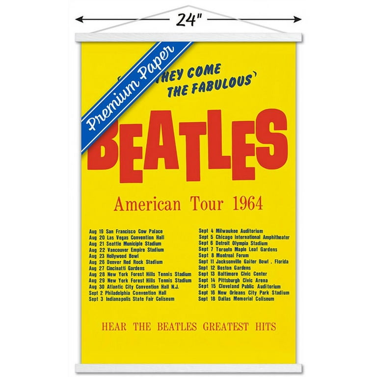 The Beatles - American Tour 1964 Wall Poster with Wooden Magnetic
