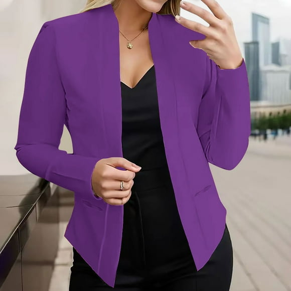 Casual Women's Fashion Shawl Suit Jacket, Solid Color Blazer Top, Lightweight Material, Versatile Style, For Office Travel, Stylish Outerwear, Everyday Wear, Relaxed Fit, Urban Fashion, Seasonal