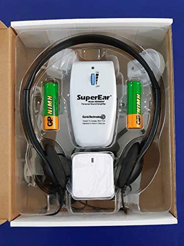SuperEar Rechargeable Personal Sound Amplification SE9000HP Complete System 50dB, 3 Tone Frequency