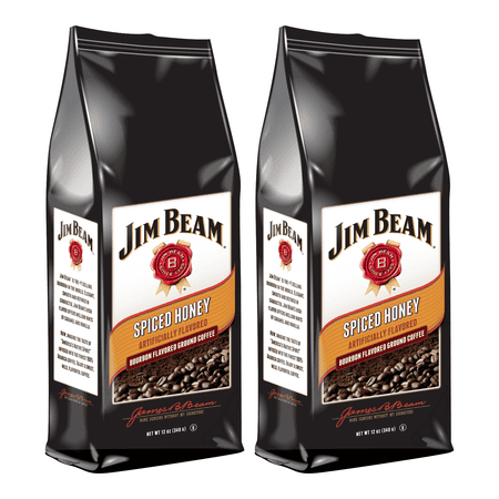 Jim Beam Spiced Honey Bourbon Flavored Ground Coffee, 2 bags (12 oz