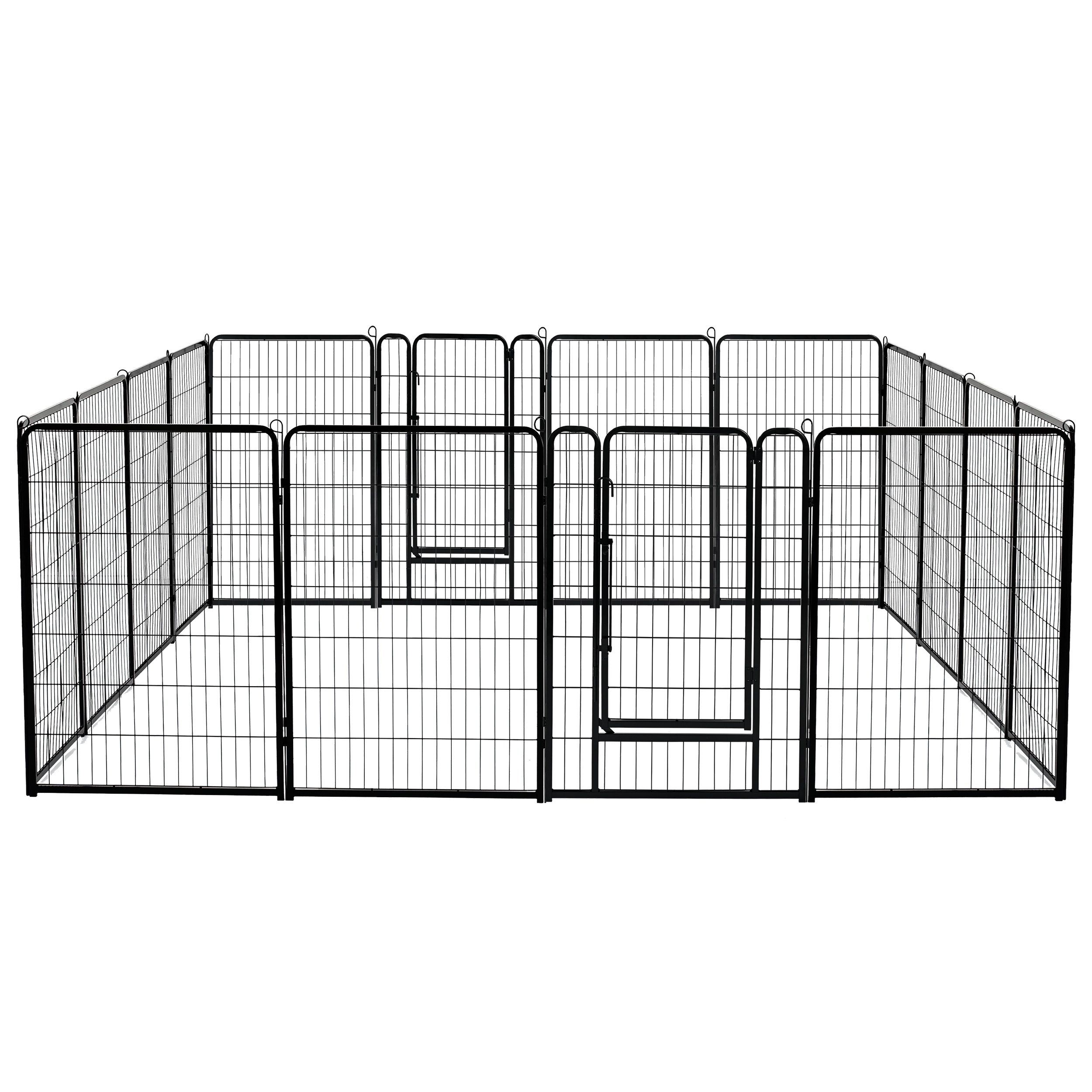 Vibrant Life Heavy Duty 16-Panel Metal Wire Playpen for Dogs, Black, 39"