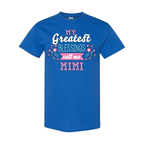 Inktastic My Greatest Blessings Call Me Mimi with Flowers T-Shirt