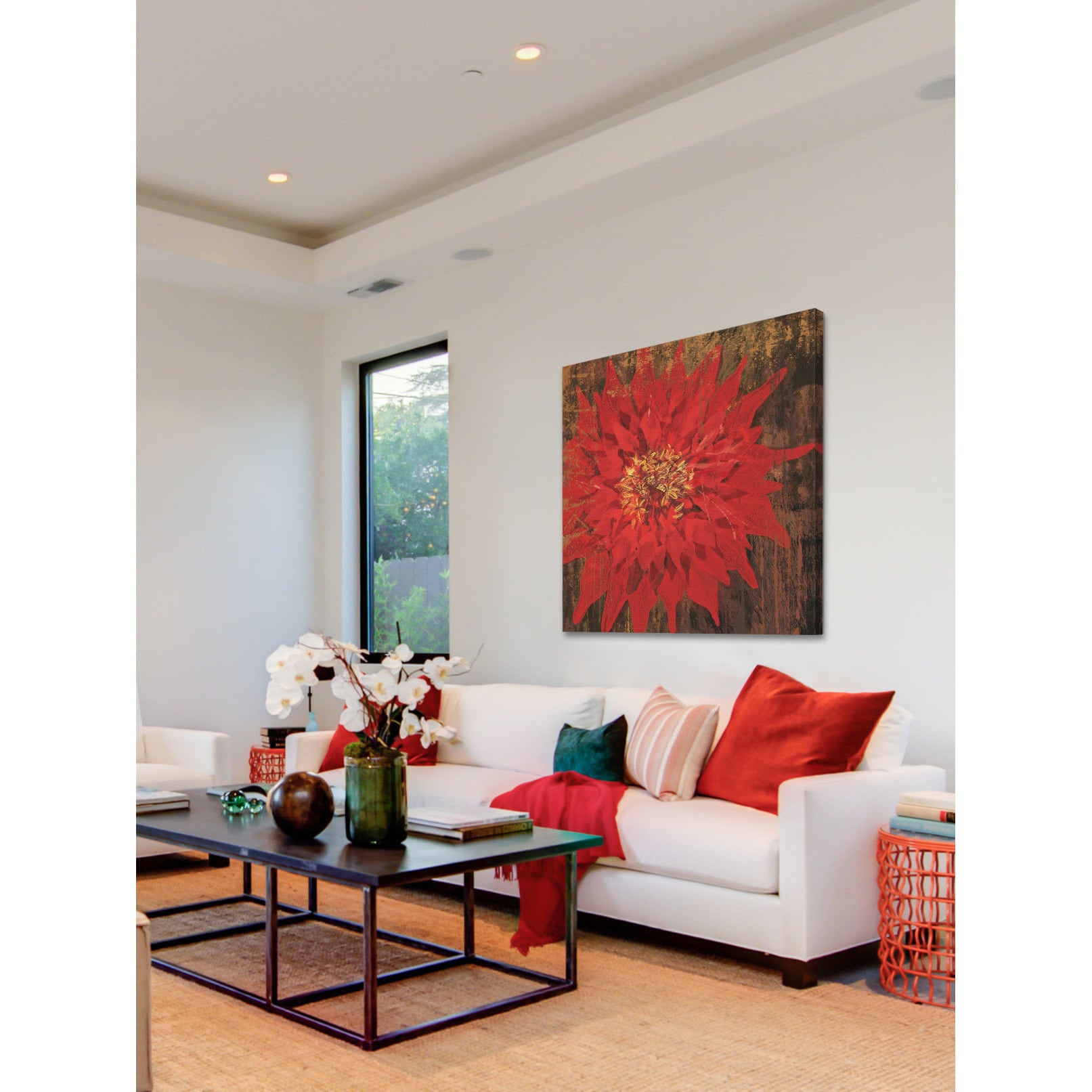 Marmont Hill "Floral Frenzy Red IV" Painting Print on Canvas