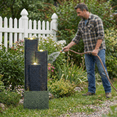 thumbnail image 7 of 39'' H Outdoor Water Fountain Modern Cascading Freestanding Fountain with LED Lights for Garden Patio Porch Lawn Backyard Decor,Gray, 7 of 7