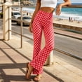 thumbnail image 4 of Mifsaly Flare Leggings for Women Plaid High Waisted Tummy Control Pants Classic Trendy Breathable Packable Workout Gym Yoga Pant, 4 of 7