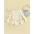 thumbnail image 3 of Yunliwuli Kids Girls Bikini, Long Sleeve Swimsuit Flower Ruffled Solid Swimwear for Summer Beach, 3 of 10